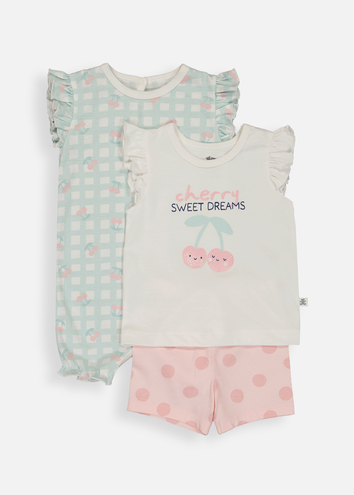 Cherry Cotton Pyjamas 3 Piece