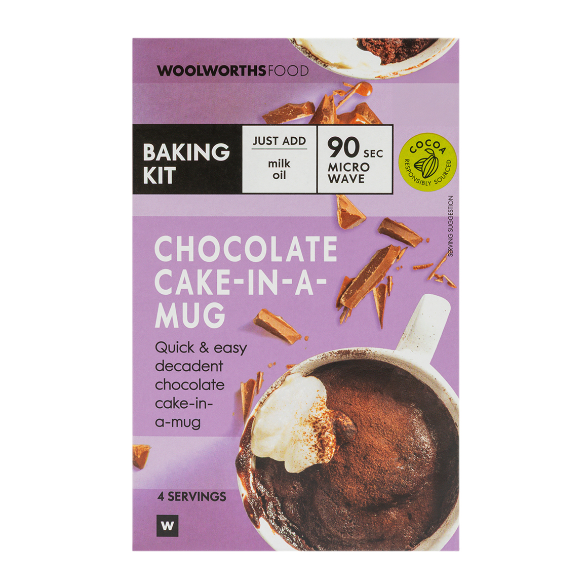 Chocolate Cake-In-A-Mug Baking Kit 4 x 74 g