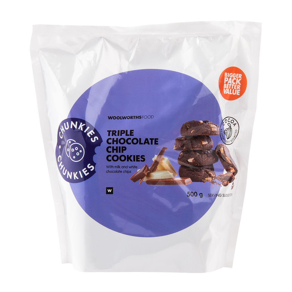 Chunkies Triple Chocolate Chip Cookies 500 G Woolworths co za Chunkies Triple Chocolate Chip Cookies 500 G Woolworths co za