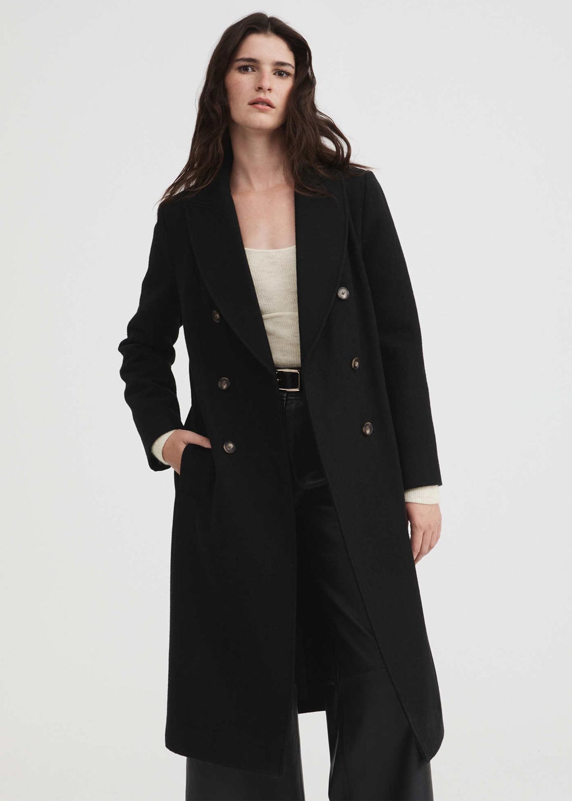 Classic Wool Blend Double Breasted Coat | Woolworths.co.za