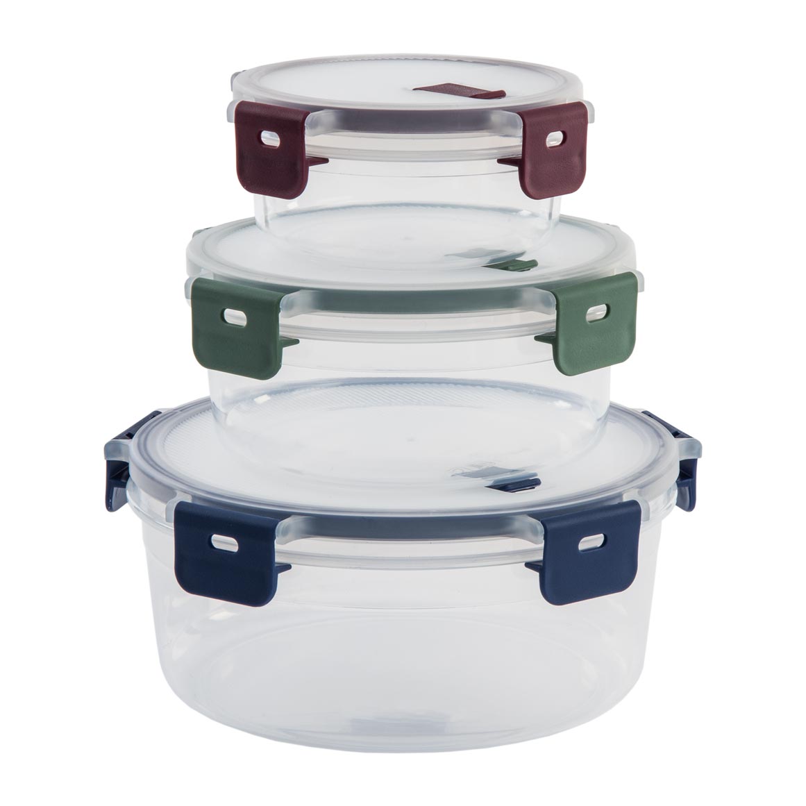 Click and Store Set of Round Nested Plastic Food Containers 3 pk ...