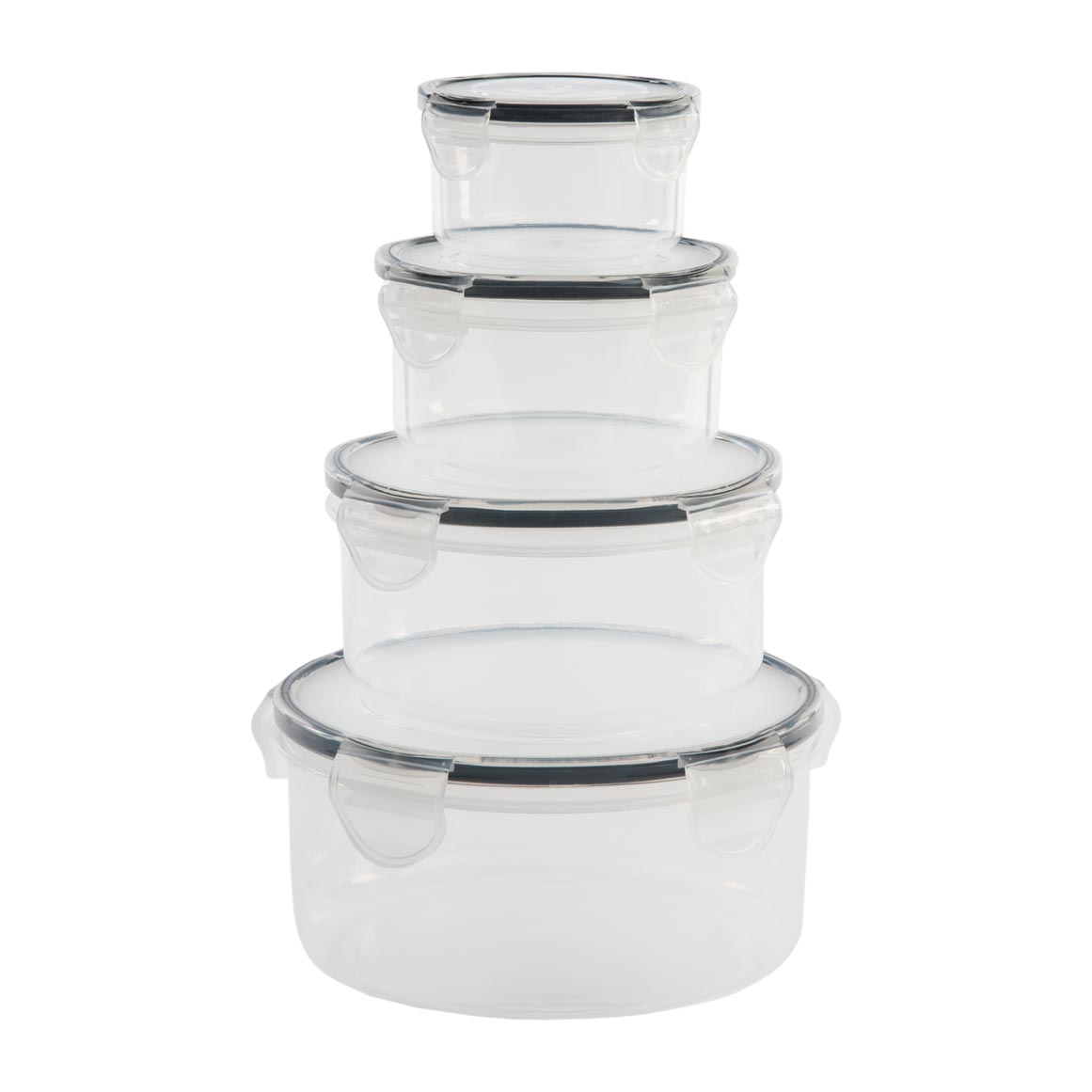 Click and Store Set of Round Nested Plastic Food Containers 4 pk ...