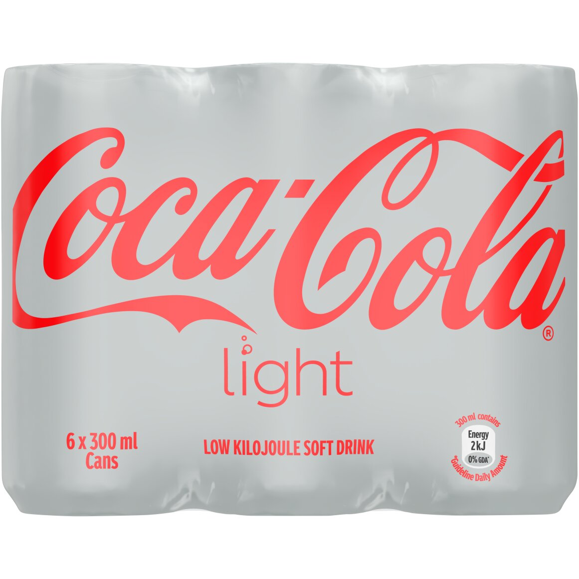 Coca-Cola Light Soft Drink Cans 6 x 300 ml