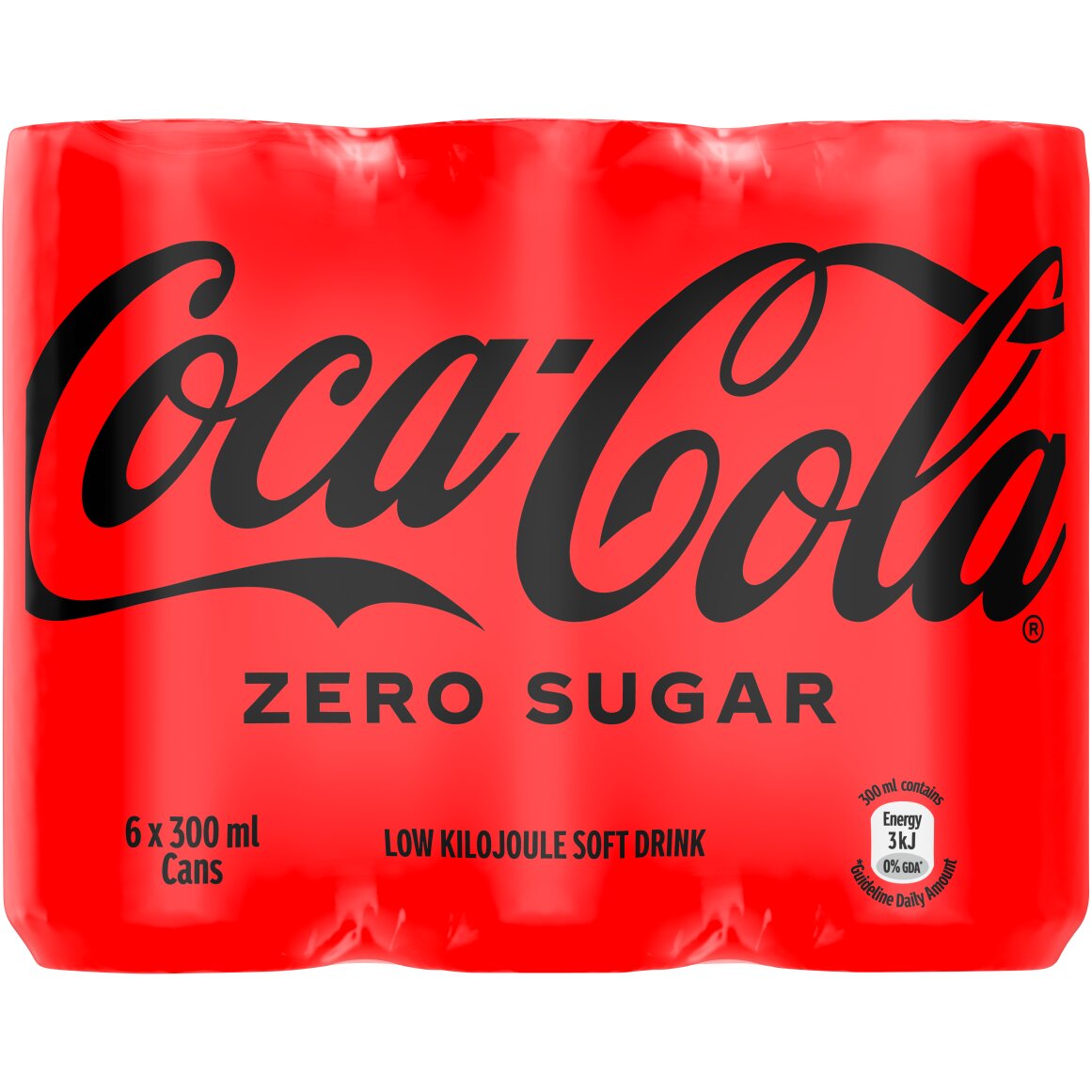 Coca-Cola Zero Sugar Soft Drink Can 6 x 300 ml