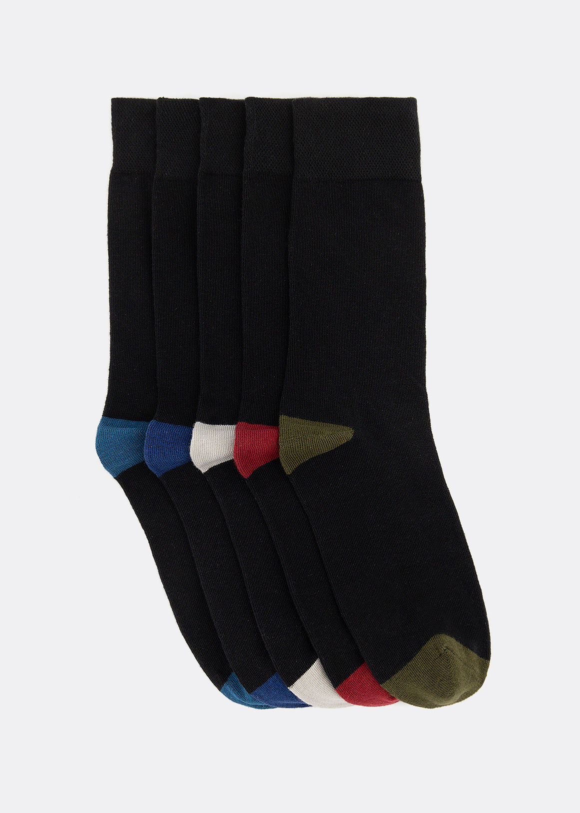 Colour Block Cotton Rich Socks 5 Pack