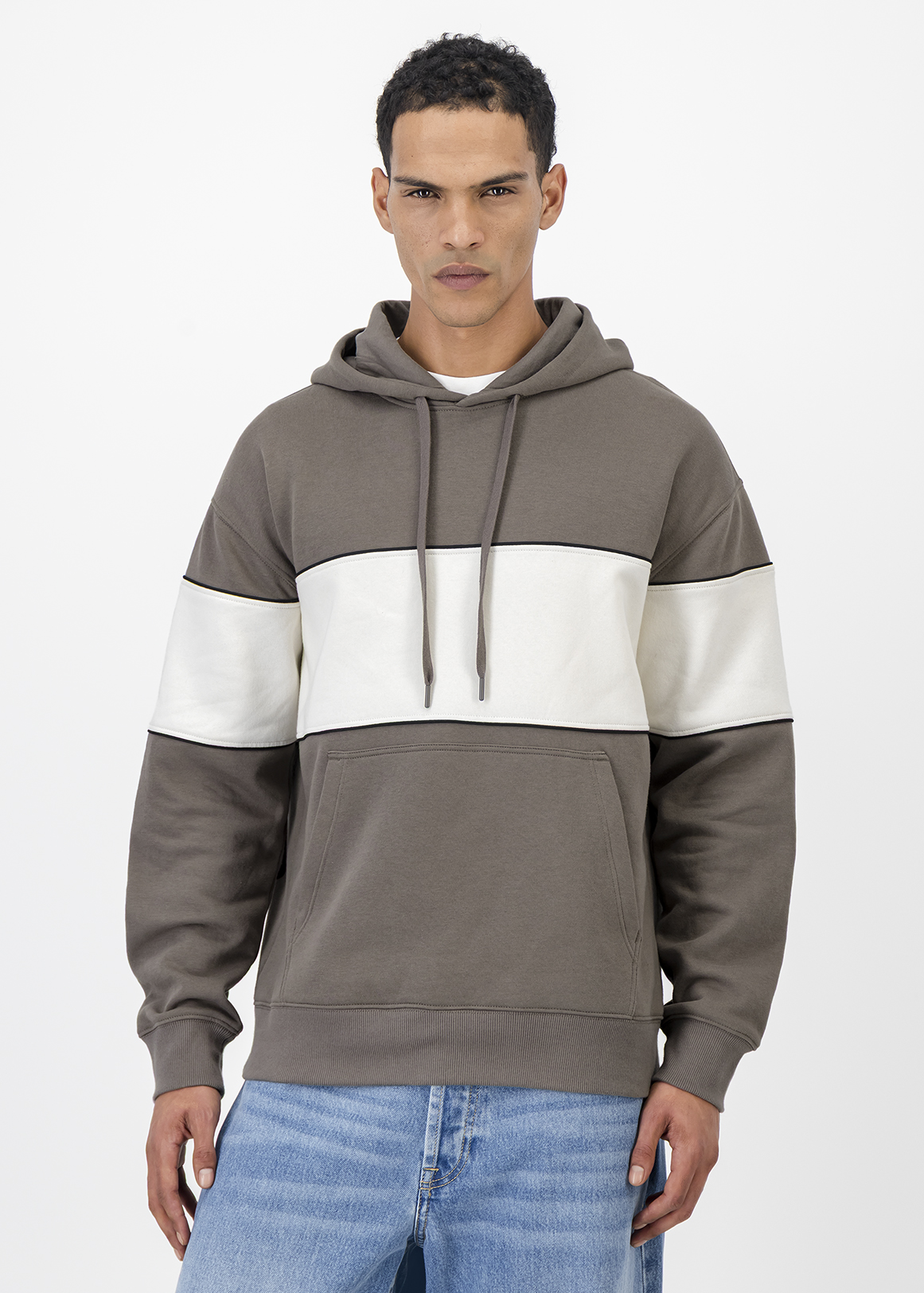 Colour Block Fleece Hoodie