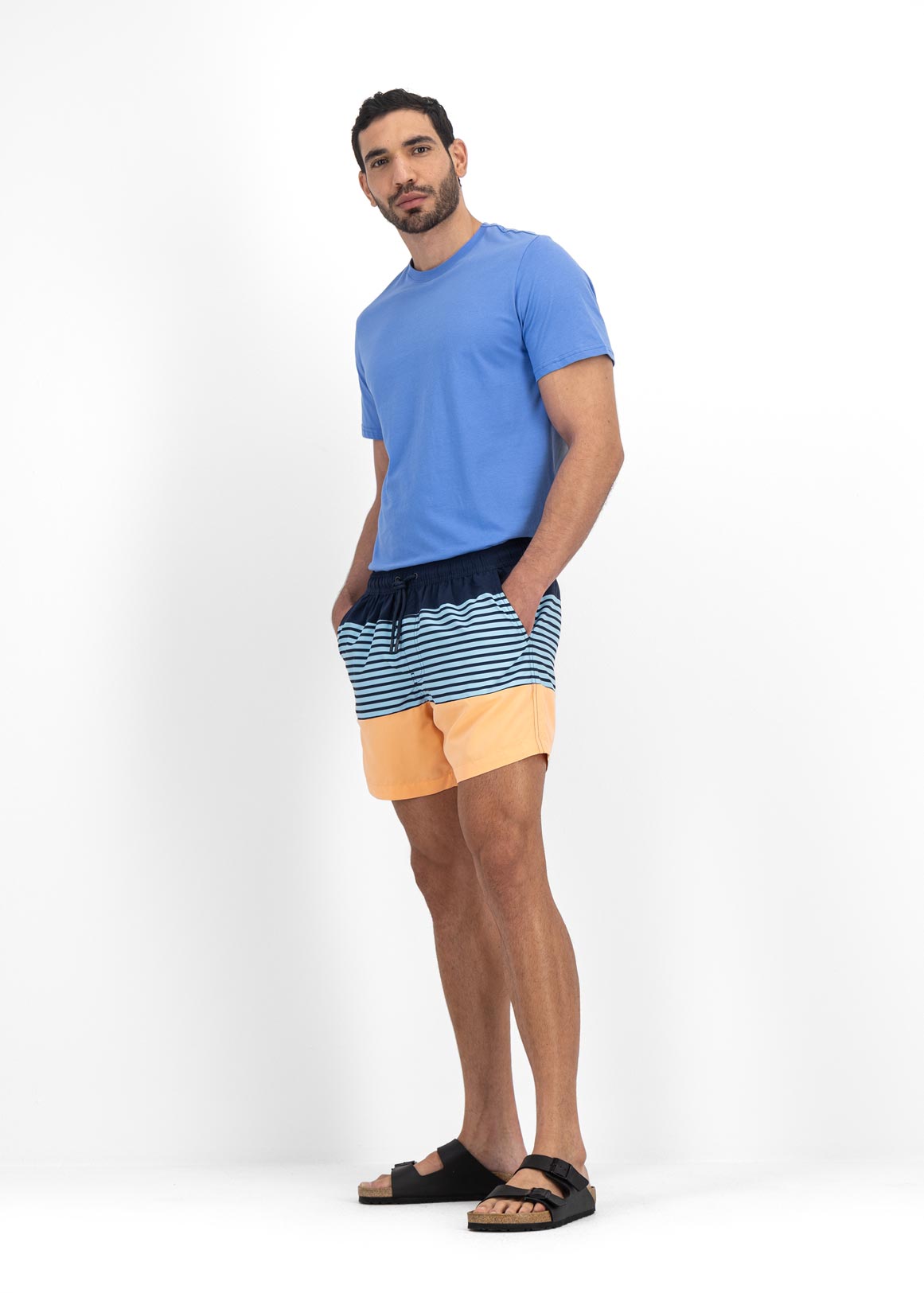 Colour Block Slim Fit Mid Length Swim Shorts | Woolworths.co.za