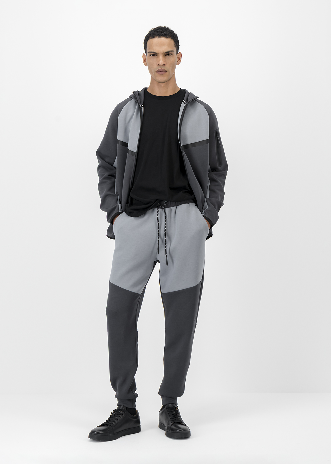 Colour Block Slim Fit Scuba Joggers
