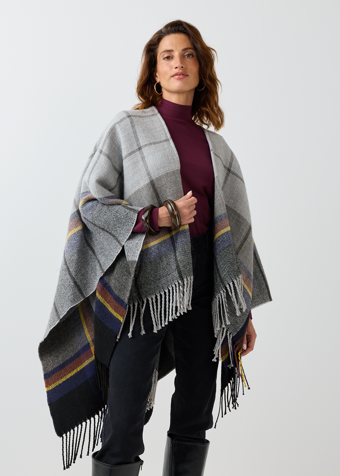 Colour Block Tassel Wrap