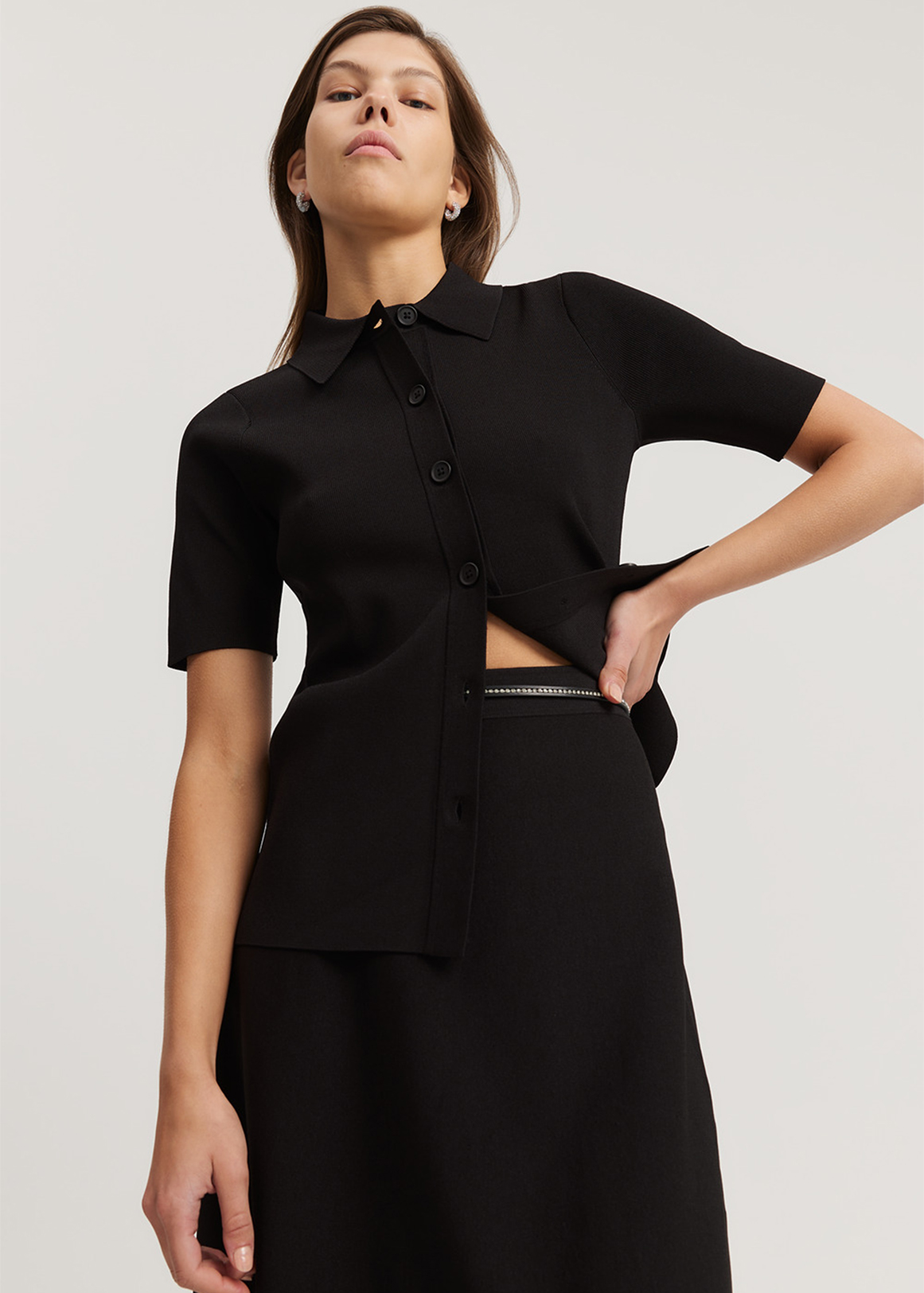Compact Knit Button-through Top | Woolworths.co.za