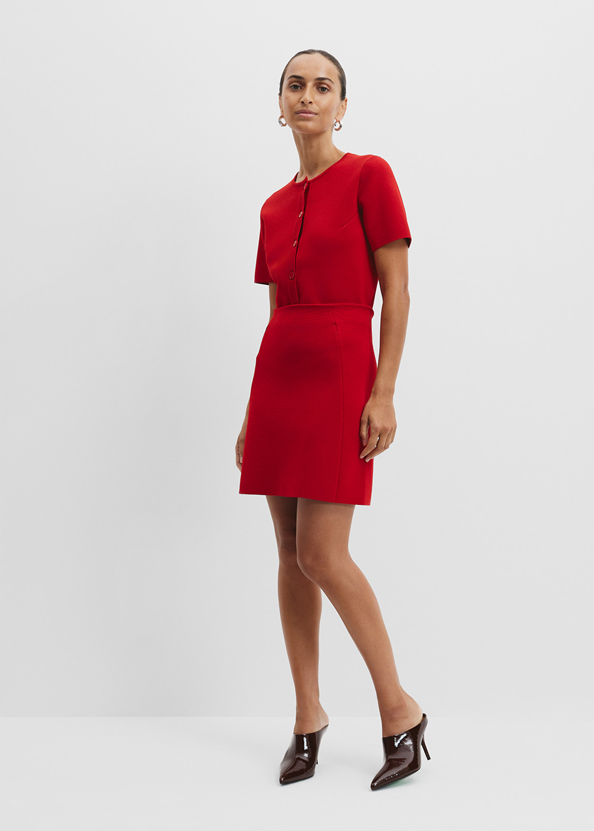 Compact Mini Knit Skirt