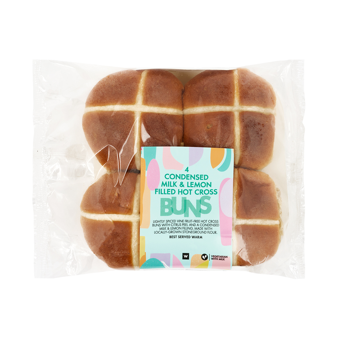 Condensed Milk Lemon Filled Hot Cross Buns 4 Pk Woolworths co za Condensed Milk Lemon Filled Hot Cross Buns 4 Pk Woolworths co za