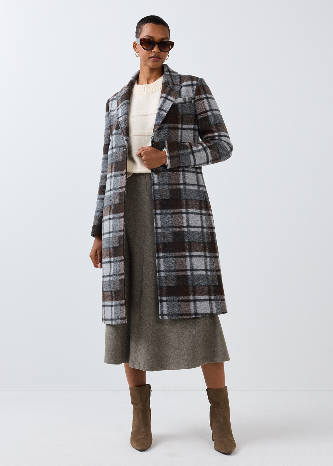 Cotton Blend Midi Skirt