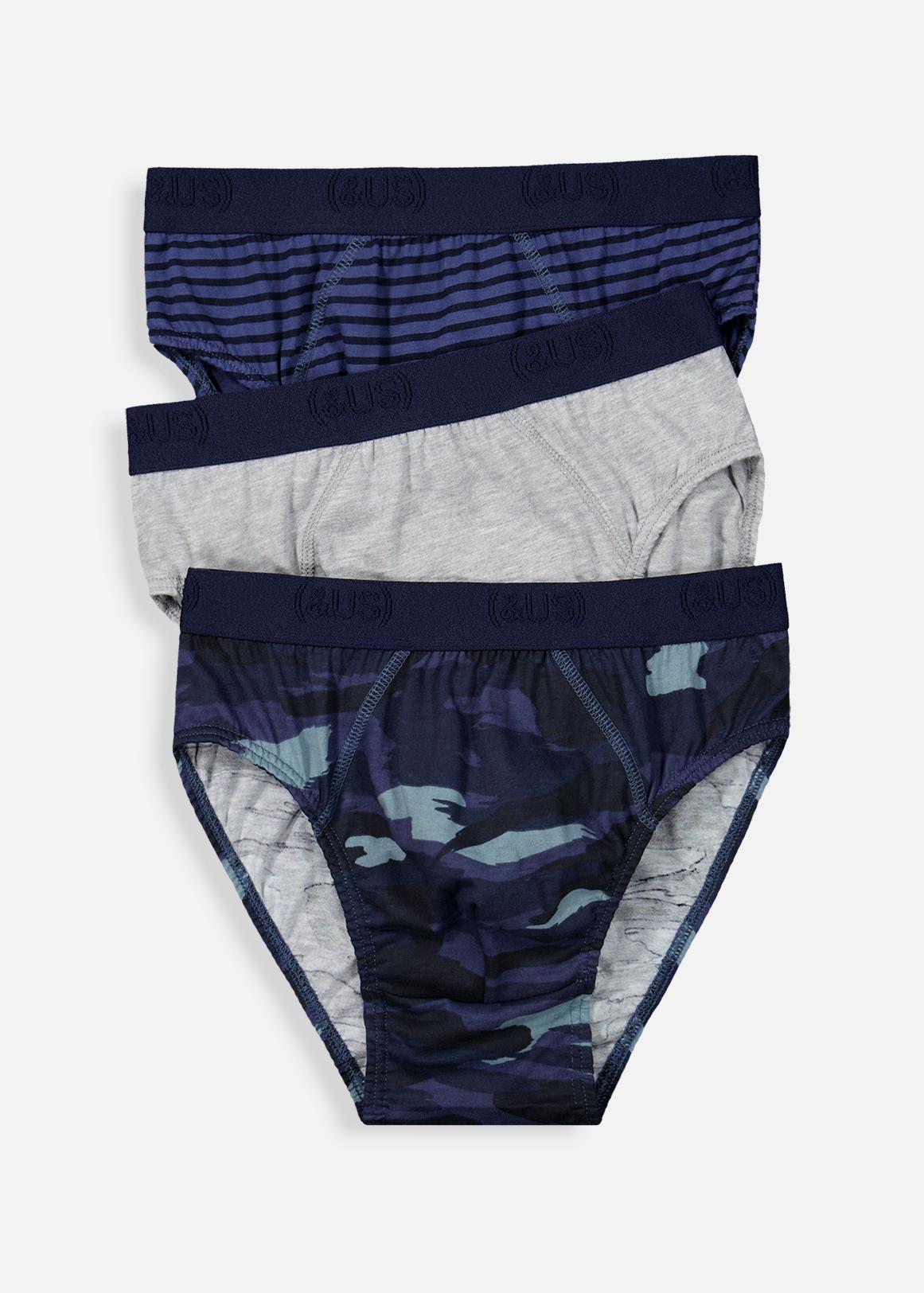 Pack Of 3 Printed Cotton Briefs In Assorted Colors-17000, 17000
