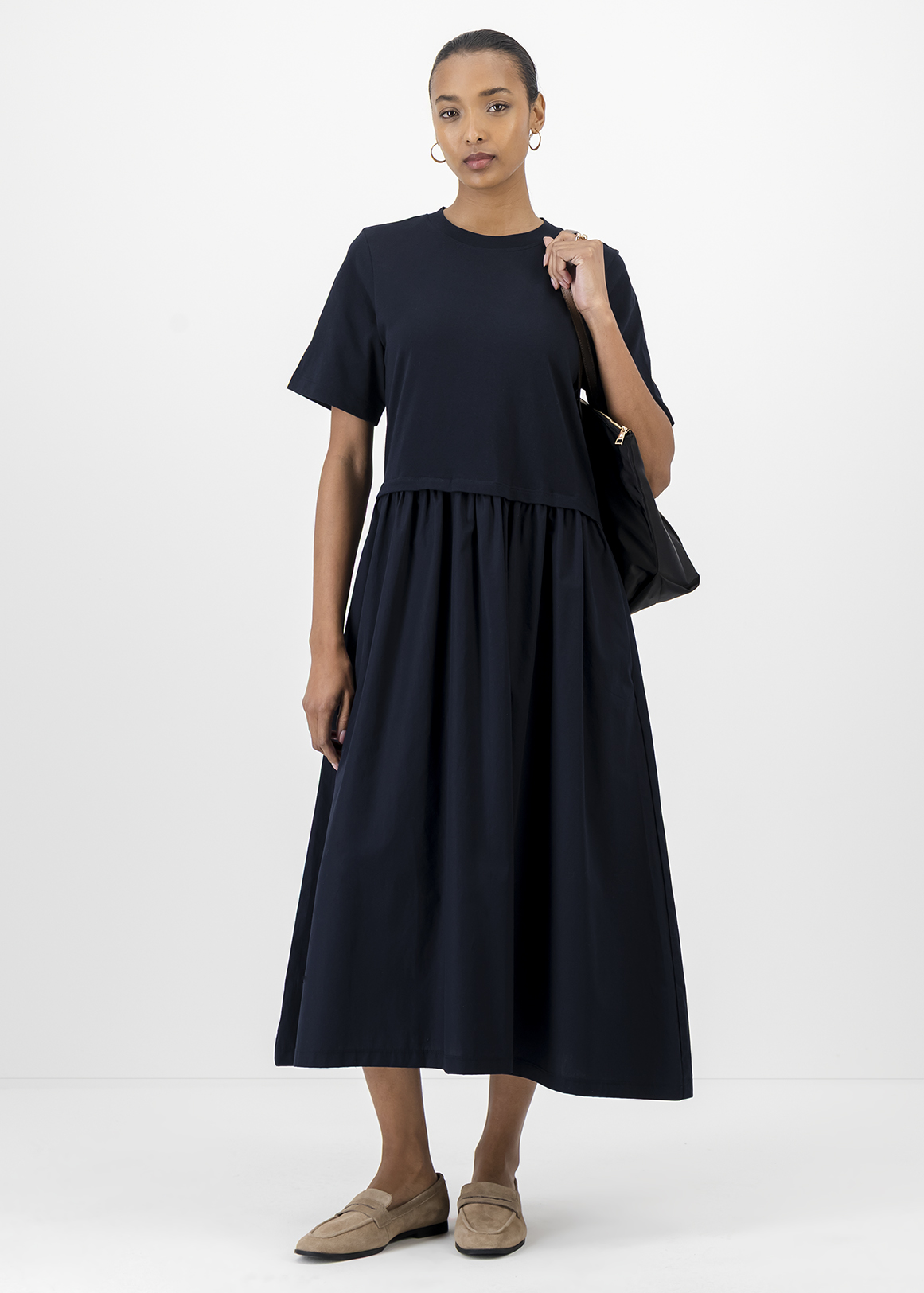 Cotton Fit & Flare Midi Dress