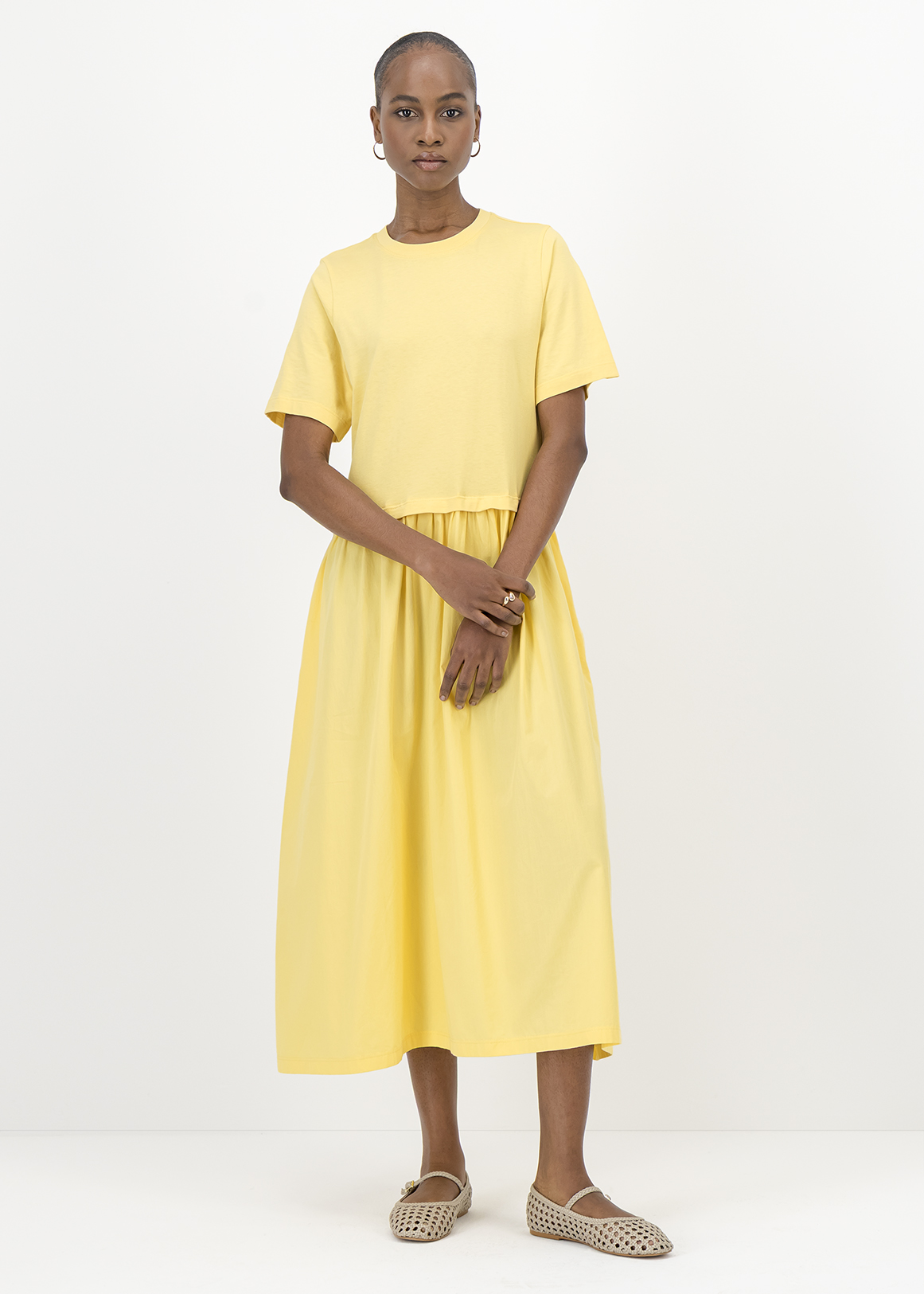 Cotton Fit & Flare Midi Dress