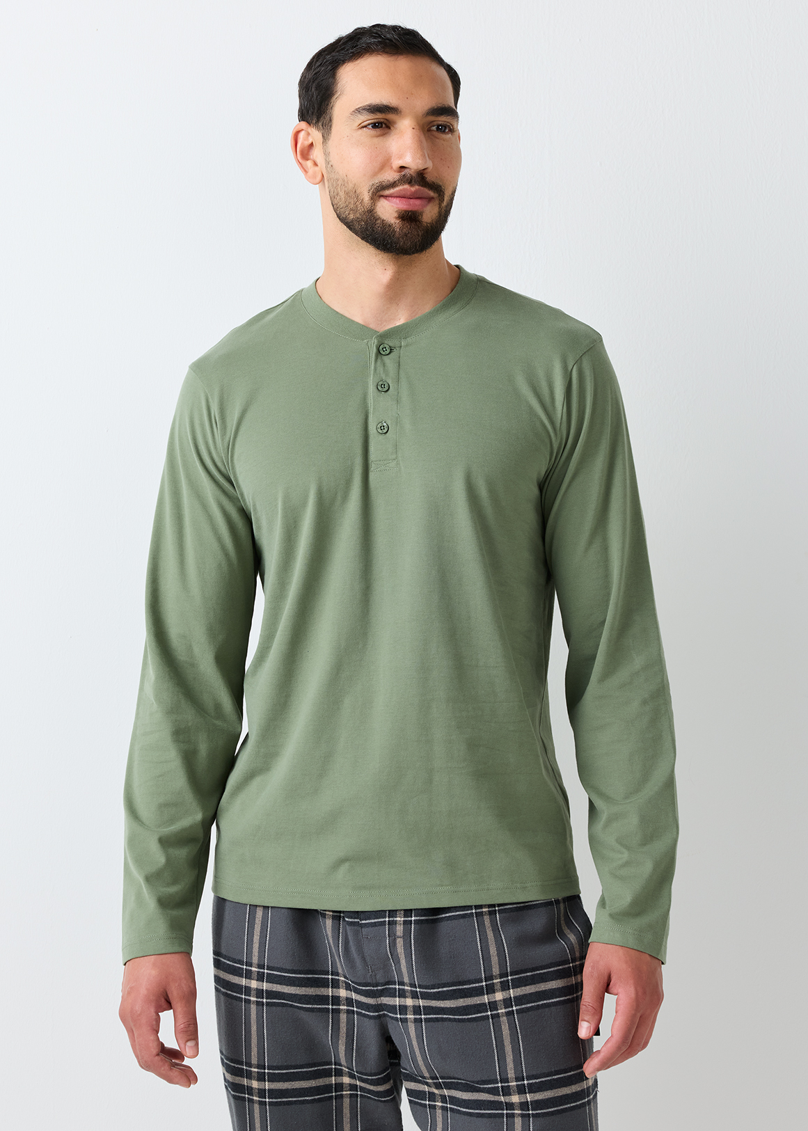 Cotton Henley Sleep T-shirt