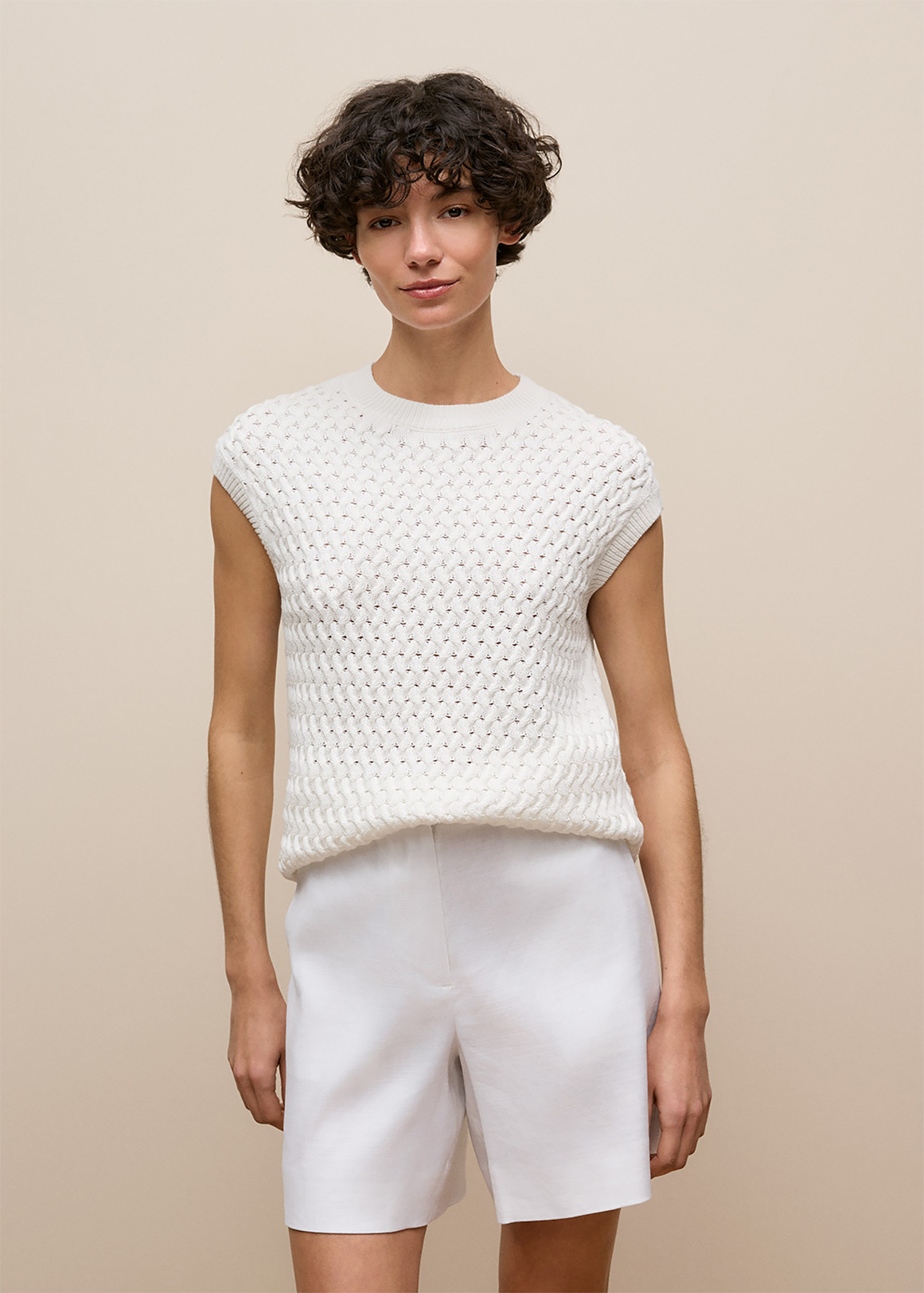 Cotton Knit Sleeveless Tunic