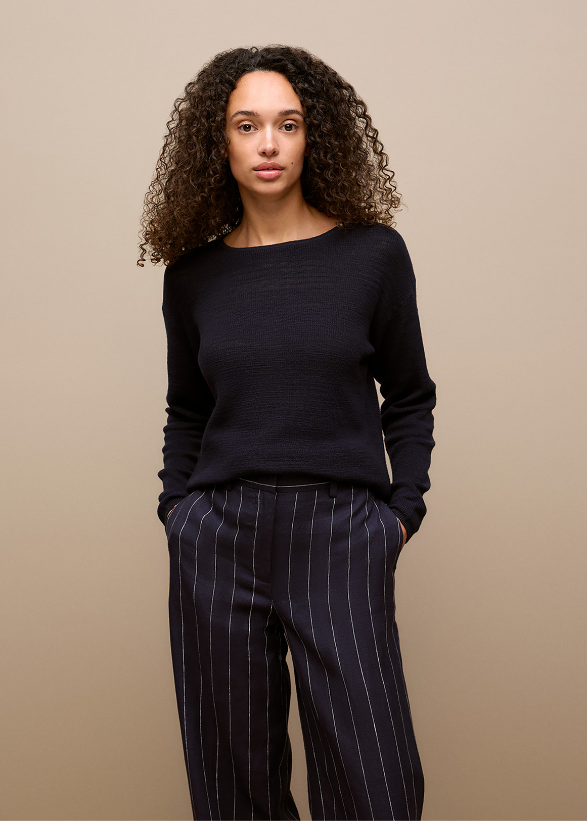Cotton Linen Lightweight Crew Knit