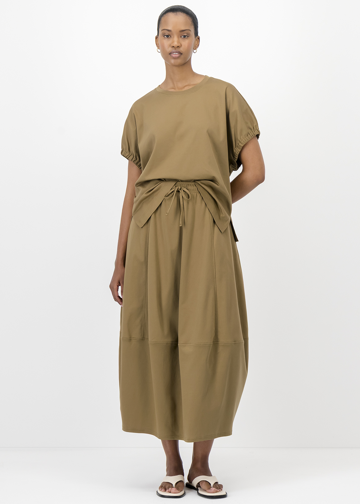 Cotton Midi Skirt