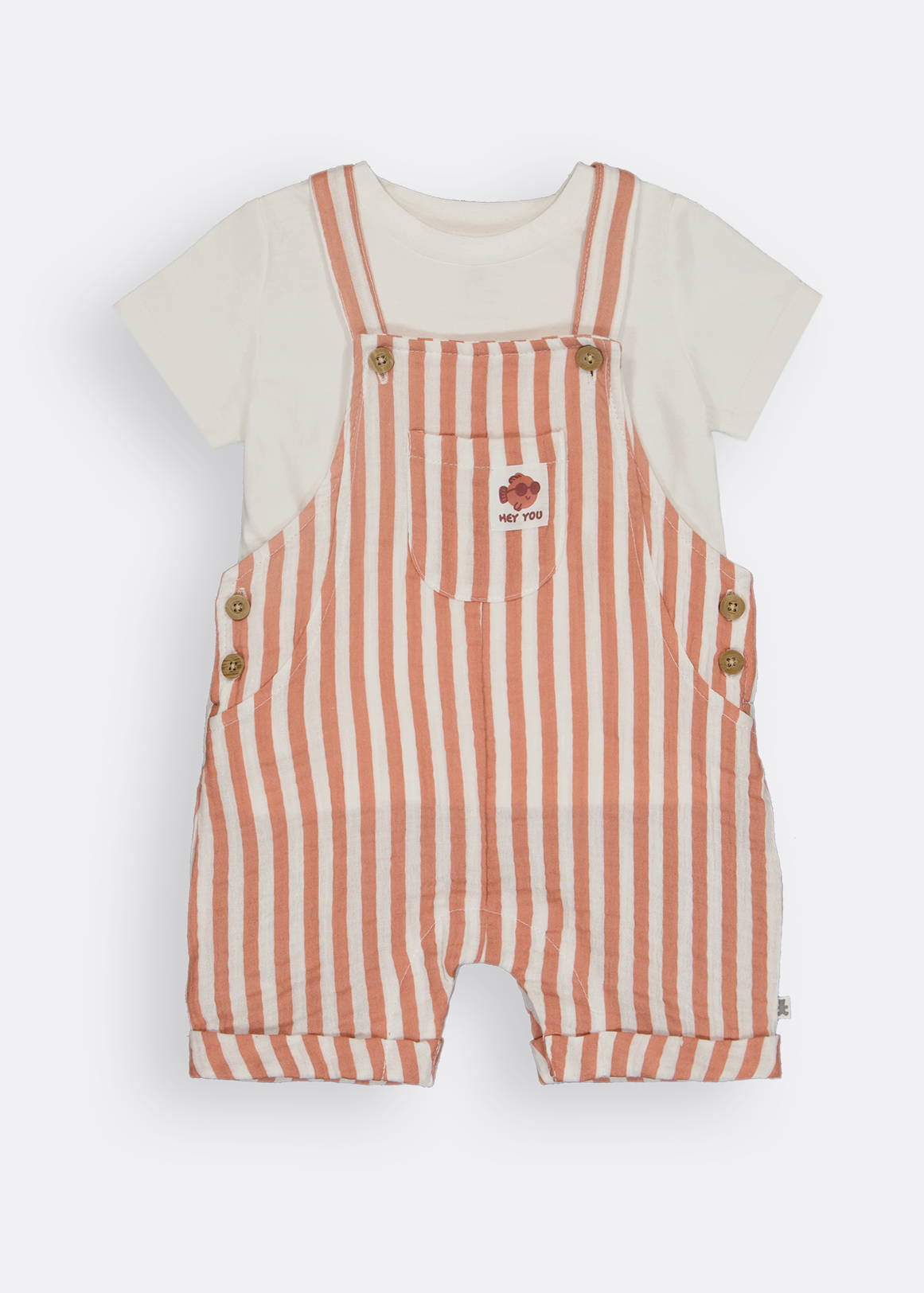 Cotton Muslin Dungaree & T-shirt Set