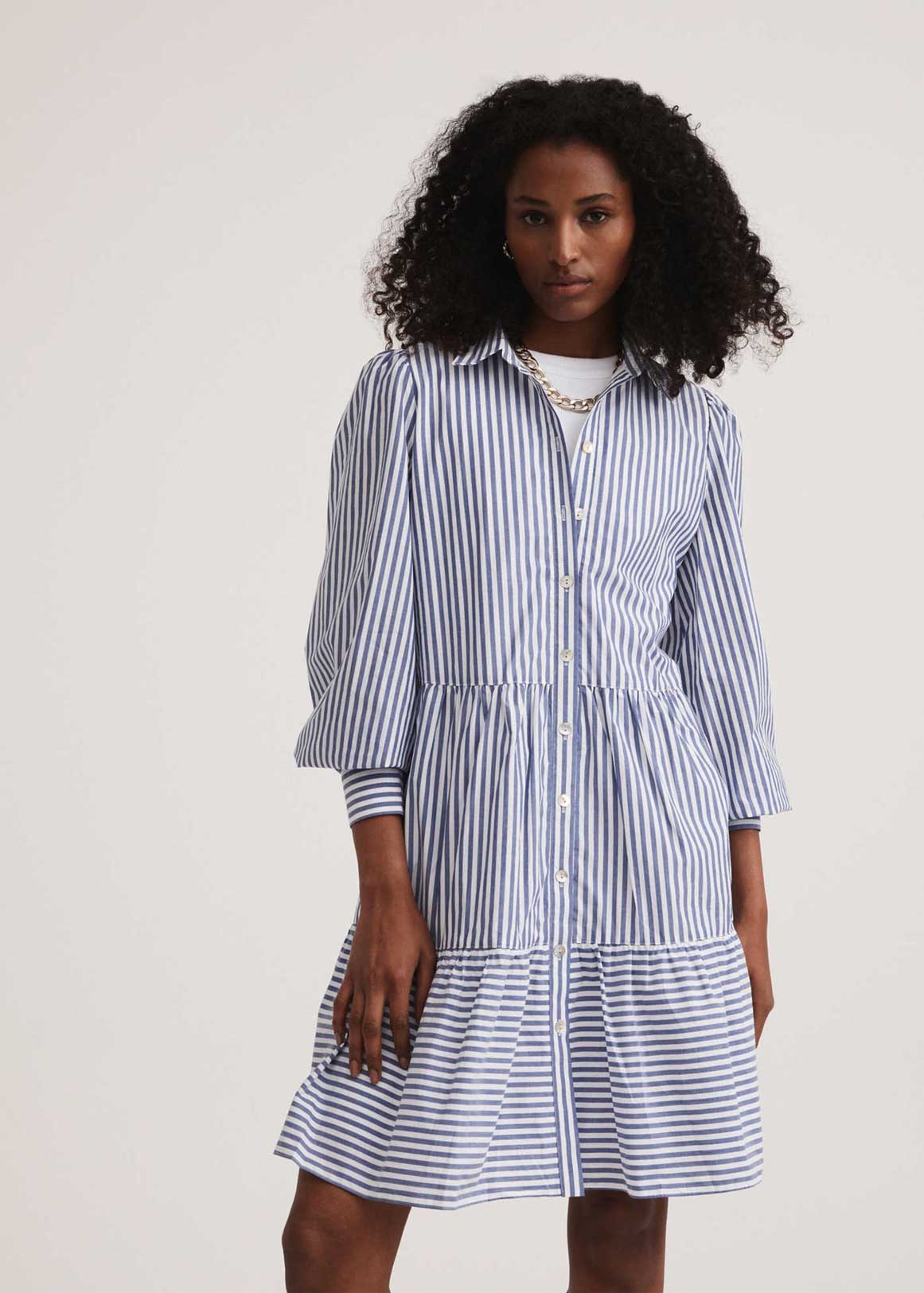 Cotton Pin Stripe Trapeze Dress | Woolworths.co.za