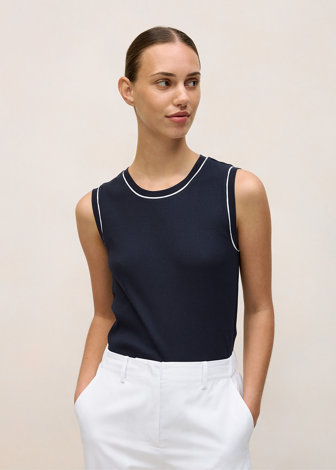 Layered Rib Shell Cotton Rib Shell Tank | Woolworths.co.za