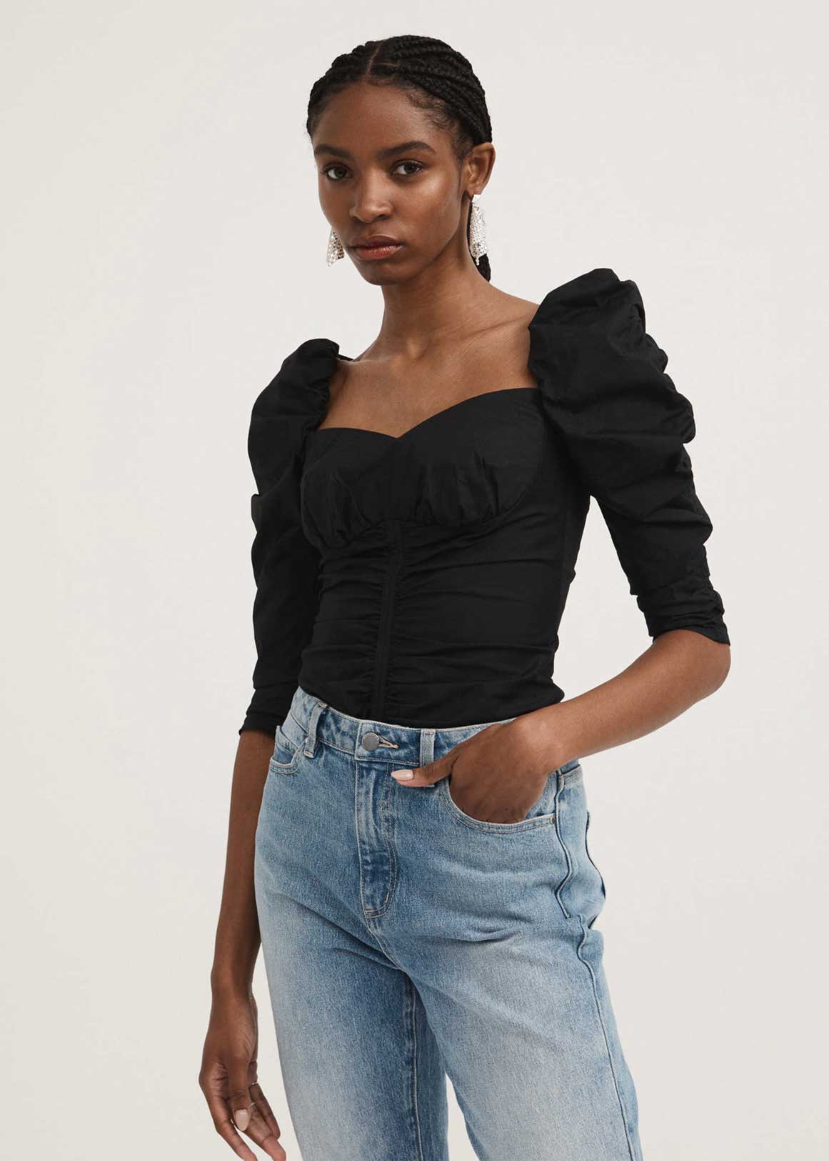 Cotton Ruched Blouse | Woolworths.co.za