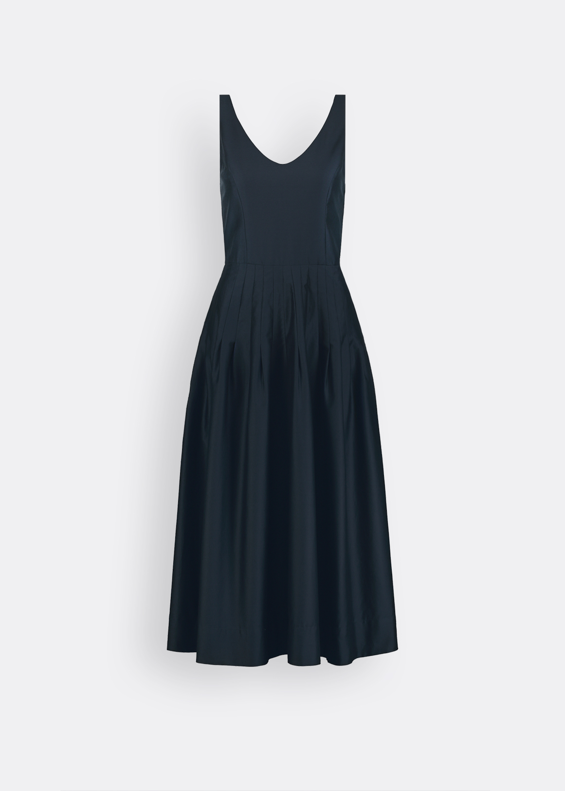 Cotton Sateen Fit & Flare Midi Dress