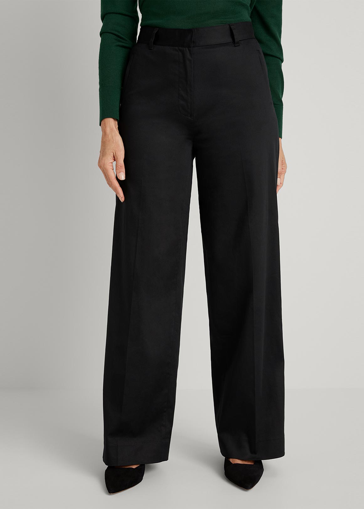 Cotton Sateen Wide Leg Pant | Woolworths.co.za