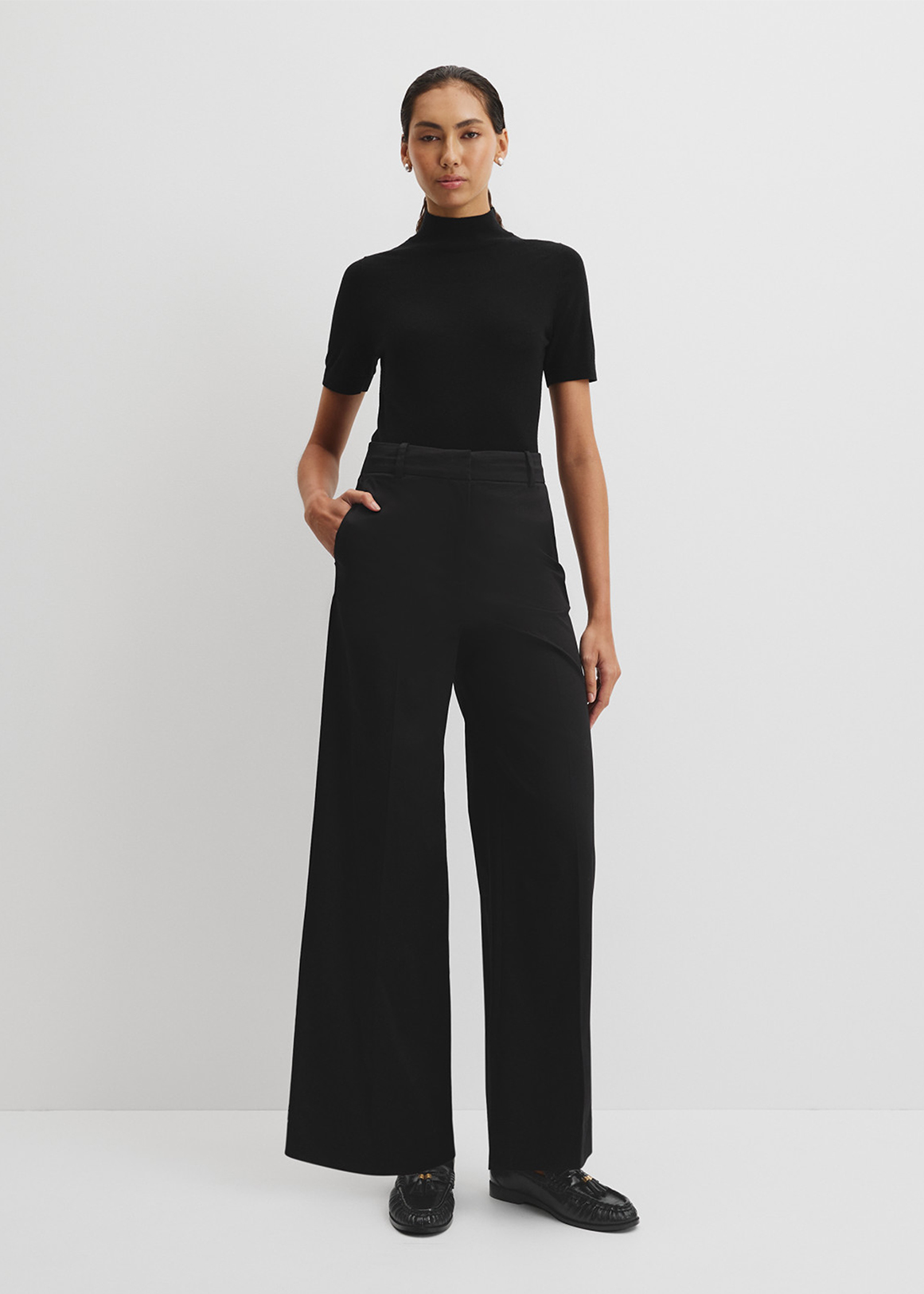 Cotton Sateen Wide Pant