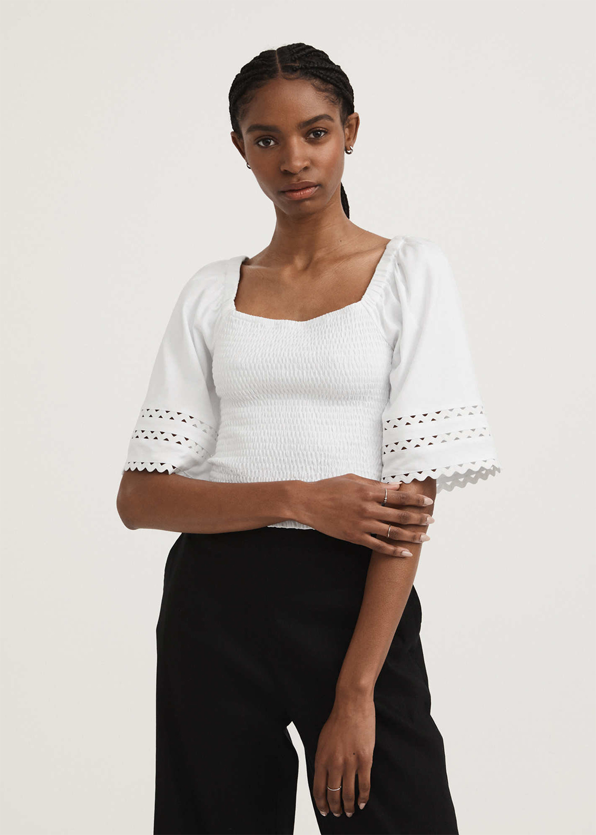 Cotton Shirred Bell Sleeve Top | Woolworths.co.za