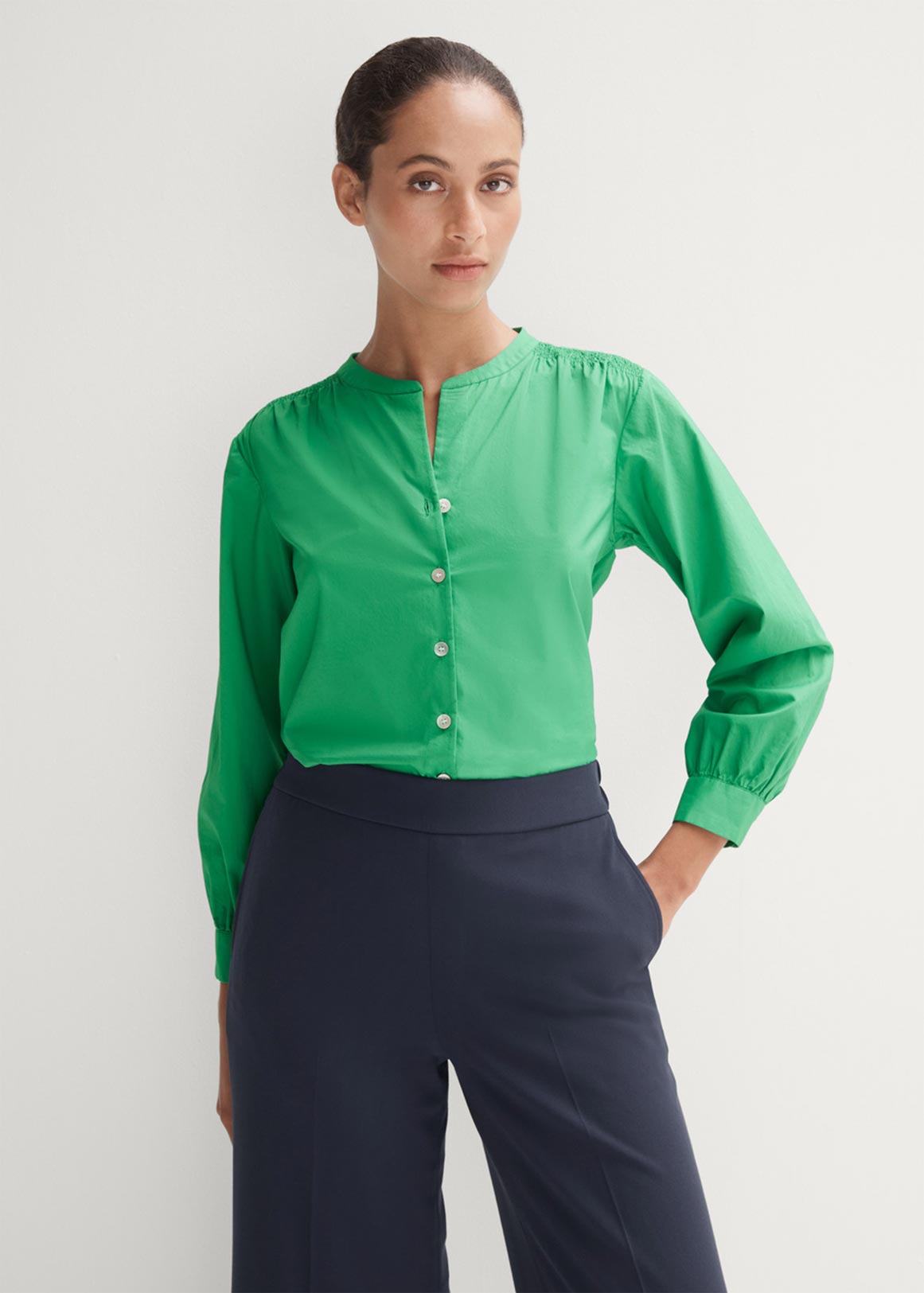 Cotton Shirred Detail Blouse | Woolworths.co.za