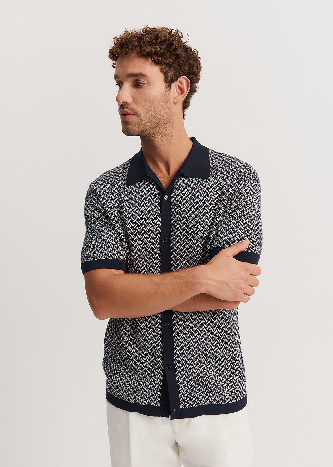 Cotton Silk Over-Under Short Sleeve Shirt | Woolworths.co.za