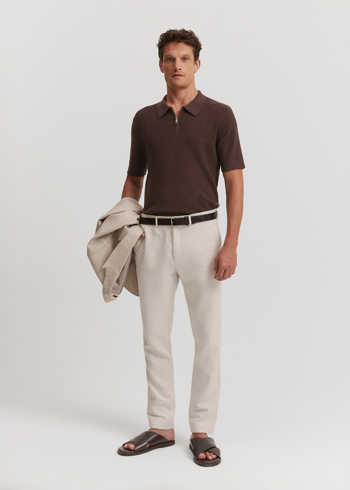 Cotton Silk Textured Knit Polo | Woolworths.co.za