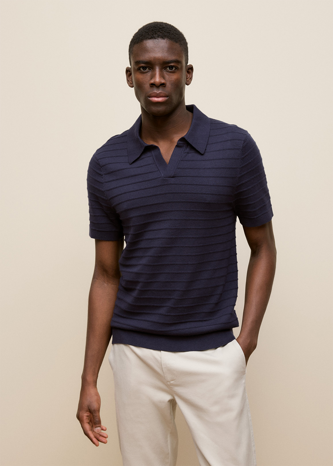 Cotton Silk Textured Polo