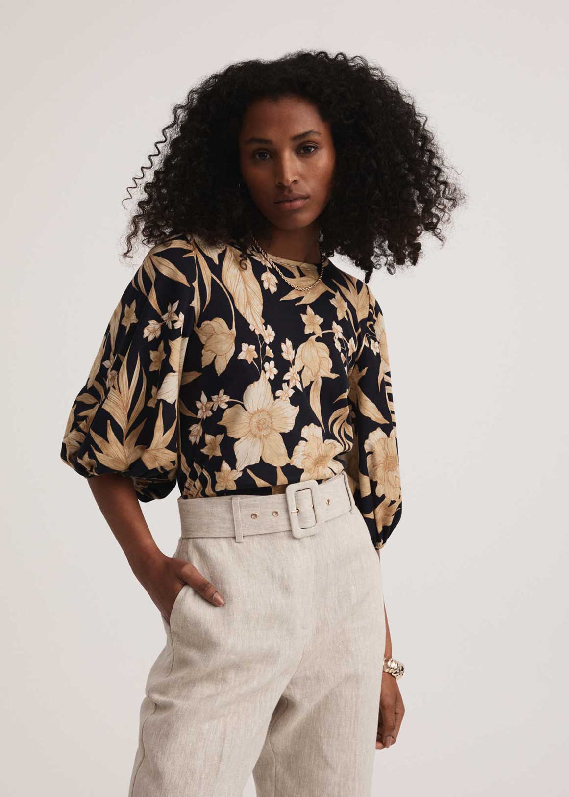 Cotton Sketch Floral Top | Woolworths.co.za