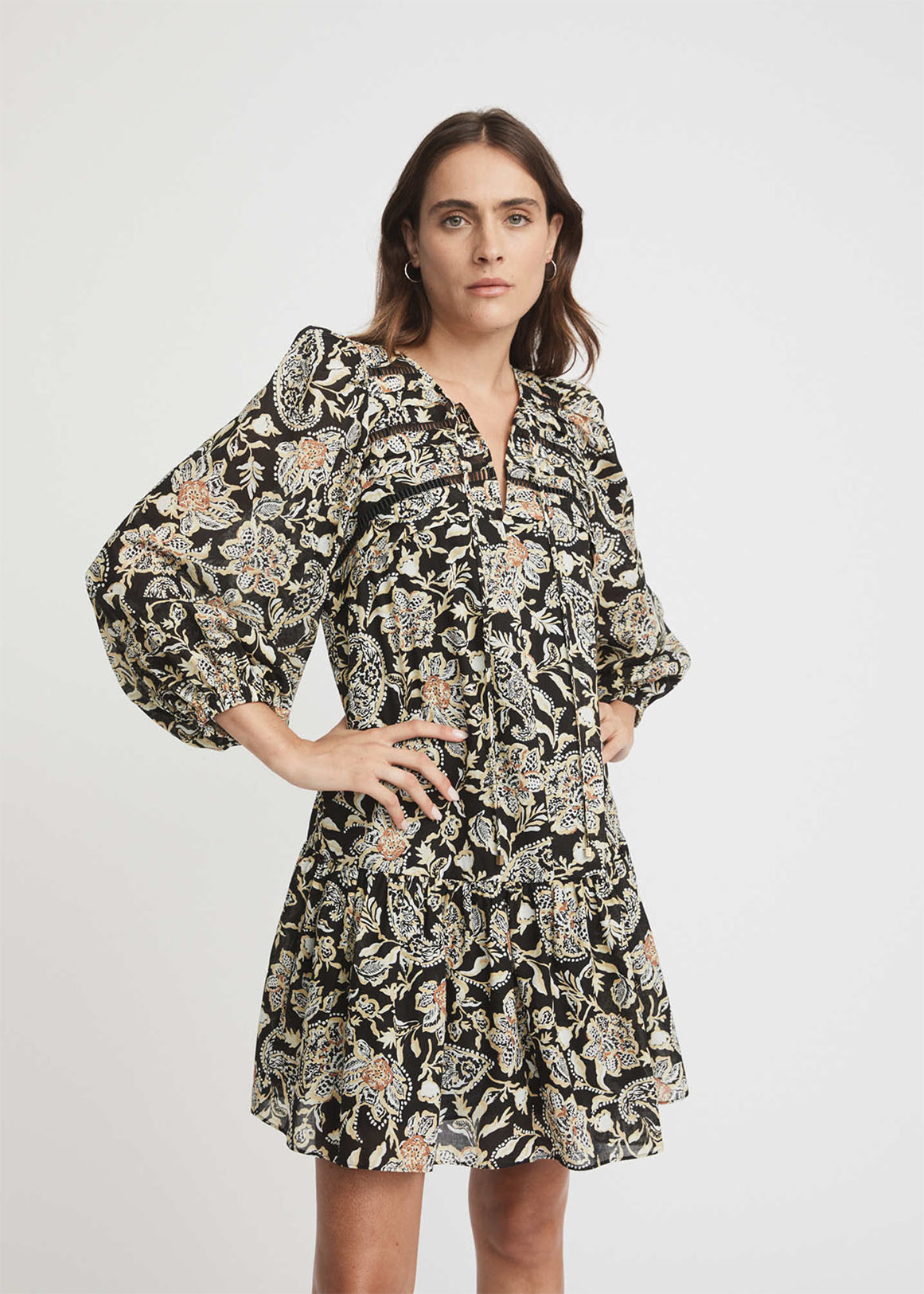 Cotton Space Paisley Print Trim Dress | Woolworths.co.za