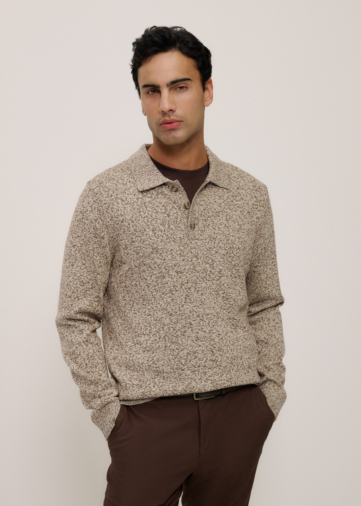 Cotton Speckle Knit Polo