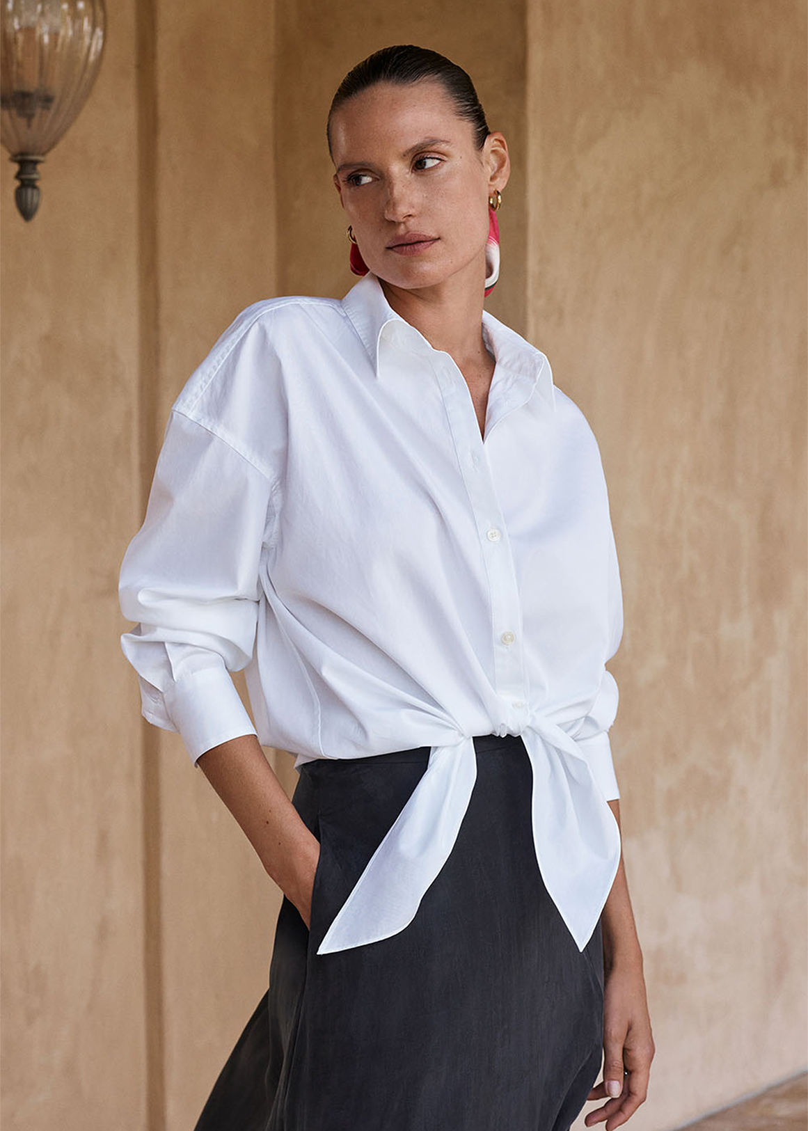 Cotton Tie Front Shirt | Woolworths.co.za