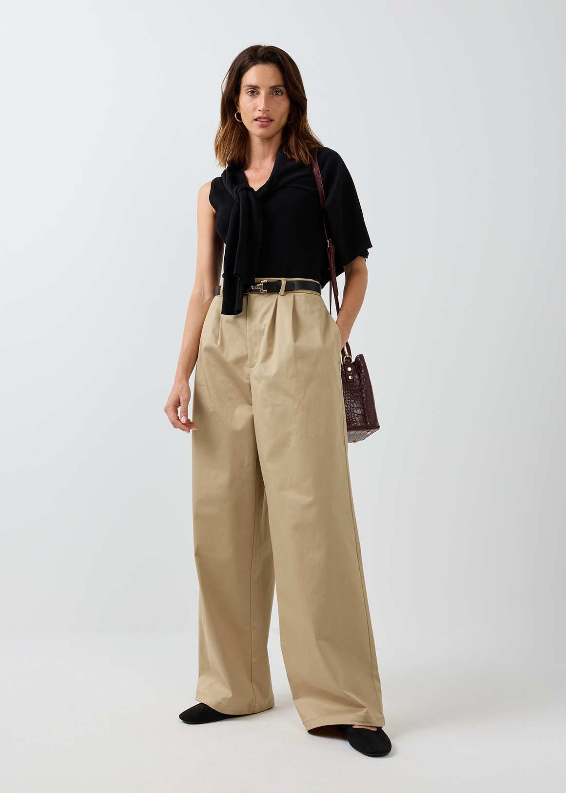Cotton Wide Leg Pants