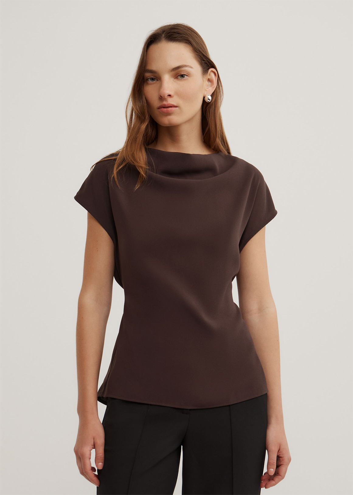Cowl Tie Belt Top