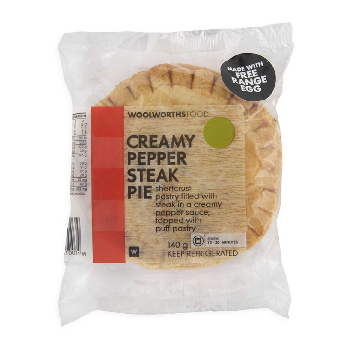 Creamy Pepper Steak Pie 140g Za 