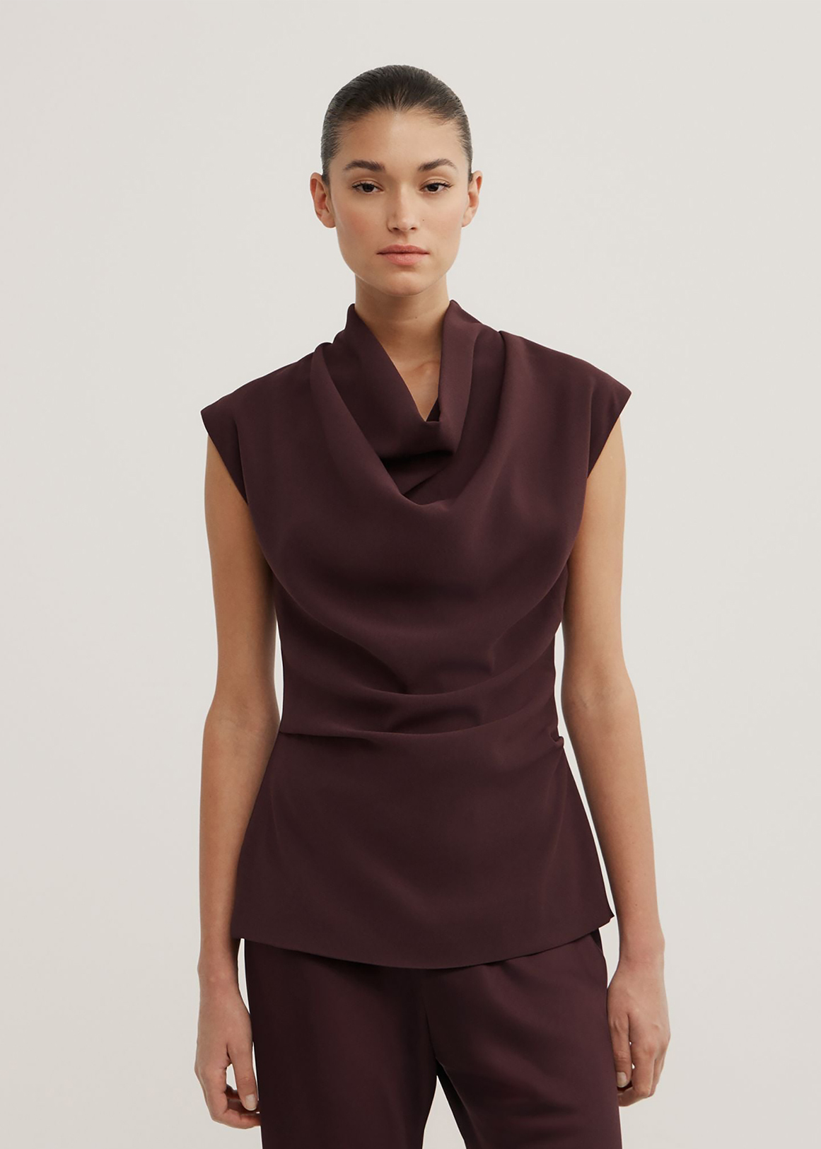 Crepe Cowl Tank Top