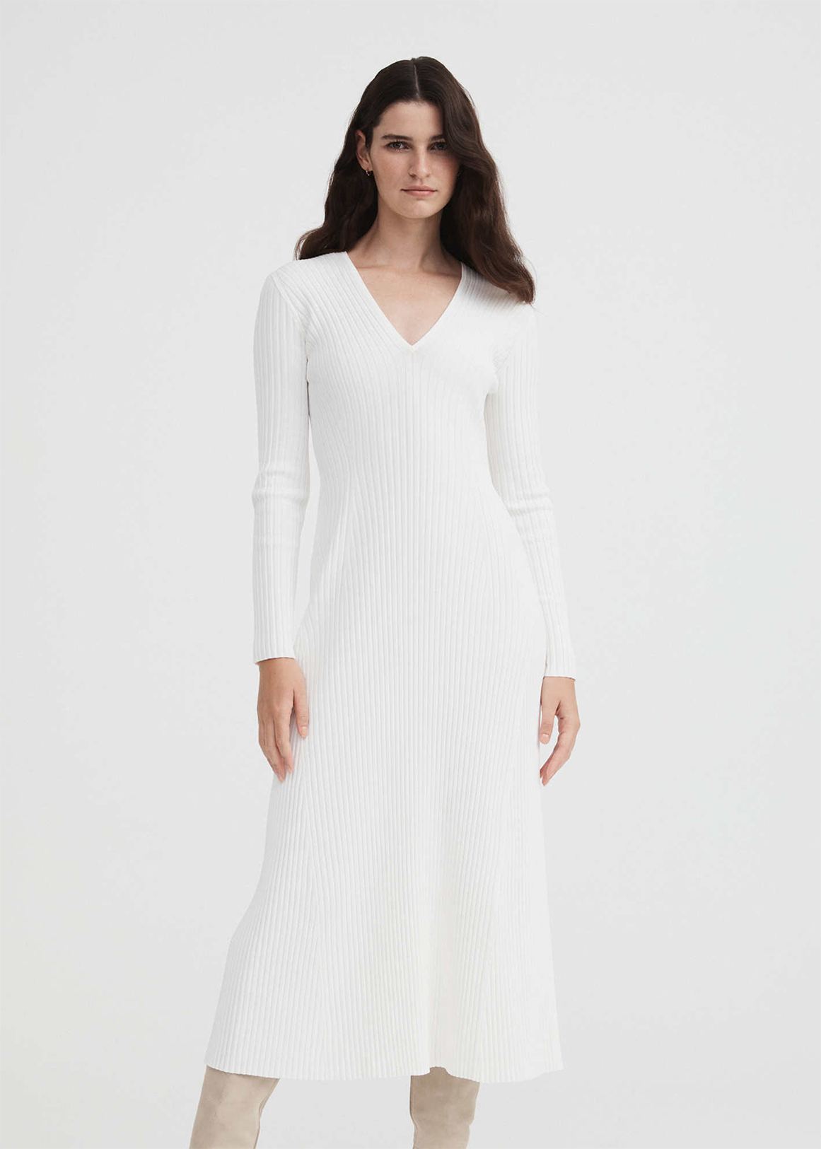 Crepe V Neck Knit Dress | Woolworths.co.za