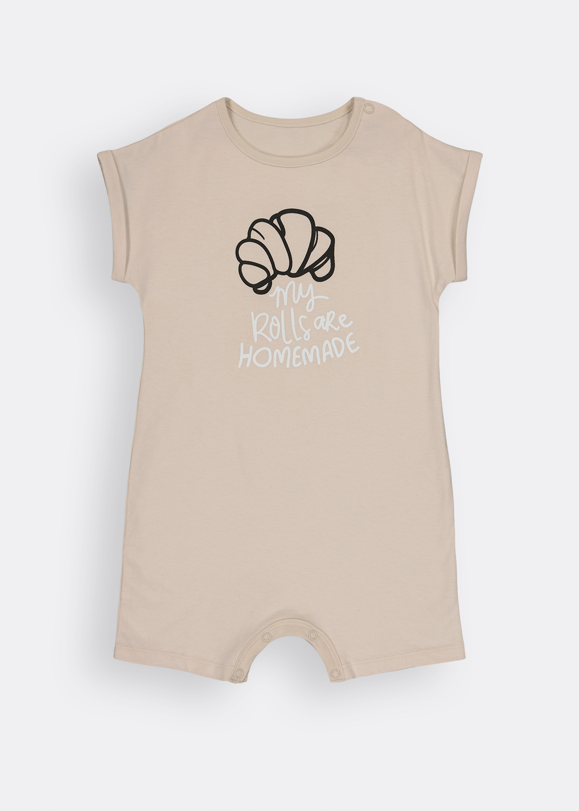 Croissant Slogan Cotton Romper