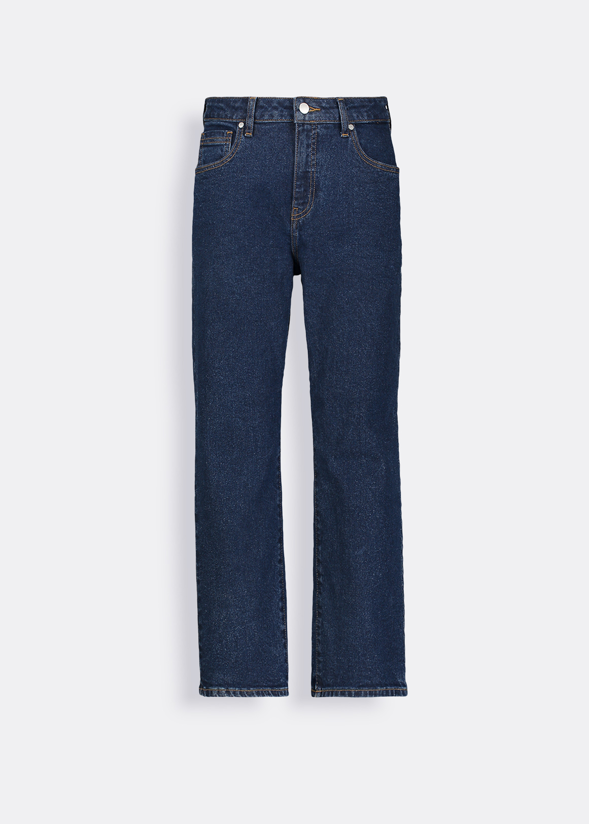 Cropped High Rise Straight Leg Jeans