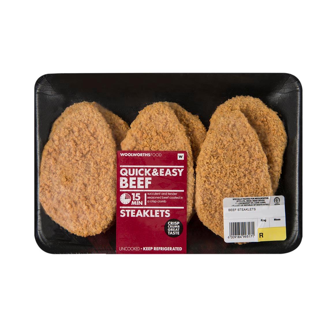 Crumbed Beef Steaklets 450g
