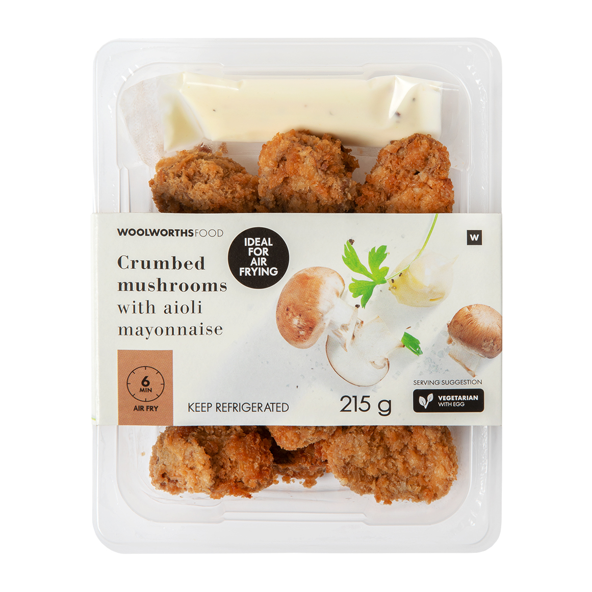 Crumbed Mushrooms with Aioli Mayonnaise 215 g