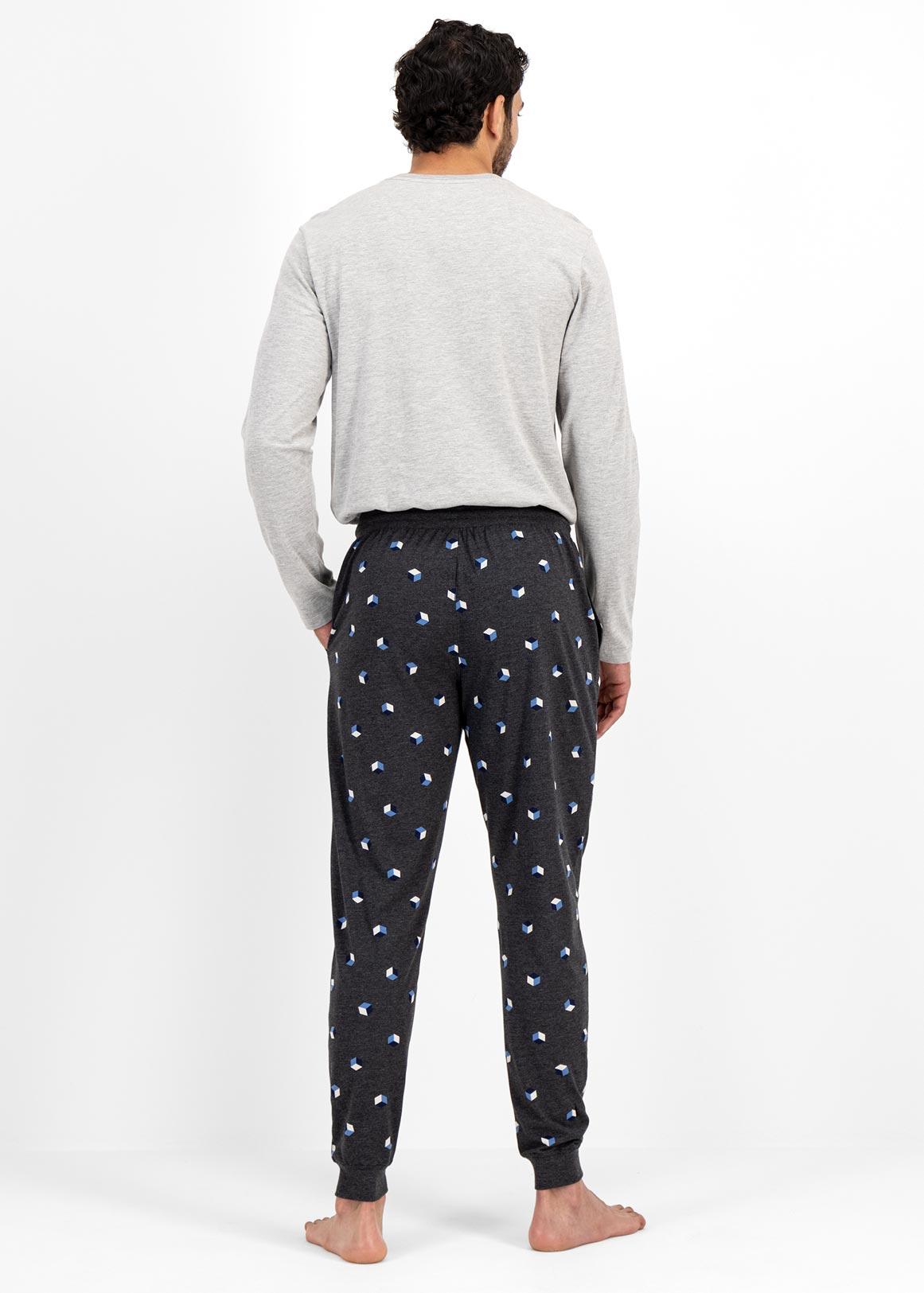 Cuffed Geometric Print Cotton Pyjama Pants